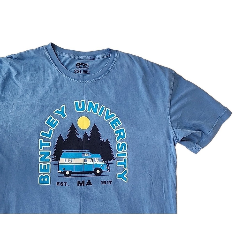 Bentley University Men's 2XL Retro Camper Van Graphic Tee Blue Est. MA 1917 NWOT